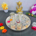 Pooja Thali set, pooja thali silver, pooja thali decoration, Pooja Thali for home, pooja thali set silver, pooja thali for wedding, pooja thali for mandir, pooja thali for Diwali, pooja thali for karva chauth, pooja thali gift set, pooja thali set gold plated pooja thali set for wedding silver thali set for pooja, return gifts for housewarming