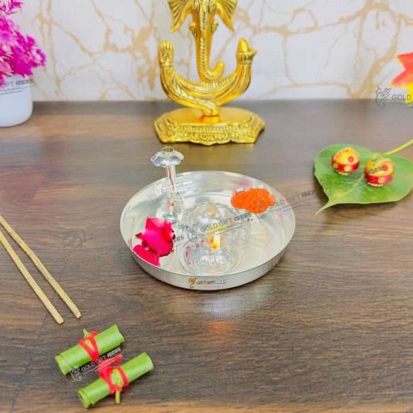 Pooja Thali set, pooja thali silver, pooja thali decoration, Pooja Thali for home, pooja thali set silver, pooja thali for wedding, pooja thali for mandir, pooja thali for Diwali, pooja thali for karva chauth, pooja thali gift set, pooja thali set gold plated pooja thali set for wedding silver thali set for pooja, return gifts for housewarming