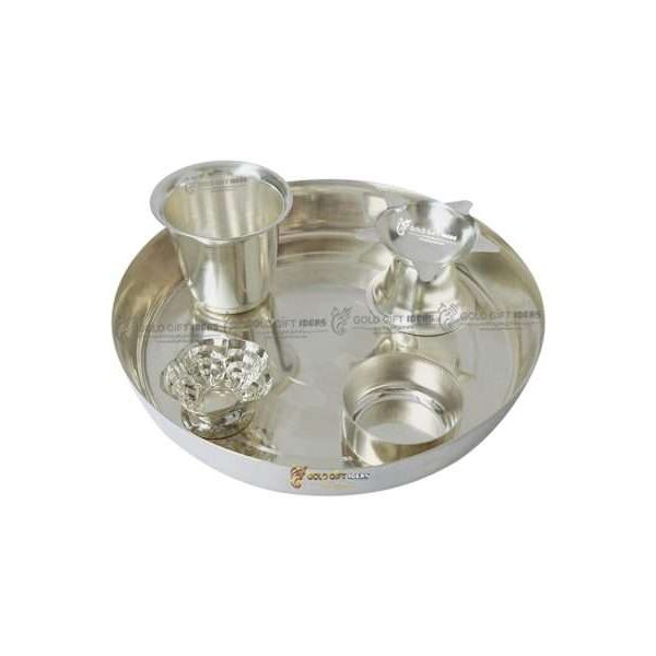 Pooja Thali set, pooja thali silver, pooja thali decoration, Pooja Thali for home, pooja thali set silver, pooja thali for wedding, pooja thali for mandir, pooja thali for Diwali, pooja thali for karva chauth, pooja thali gift set, pooja thali set gold plated pooja thali set for wedding silver thali set for pooja, return gifts for housewarming