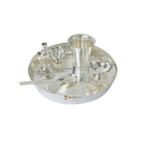 vPooja Thali set, pooja thali silver, pooja thali decoration, Pooja Thali for home, pooja thali set silver, pooja thali for wedding, pooja thali for mandir, pooja thali for Diwali, pooja thali for karva chauth, pooja thali gift set, pooja thali set gold plated pooja thali set for wedding silver thali set for pooja, return gifts for housewarming