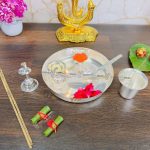 Pooja Thali set, pooja thali silver, pooja thali decoration, Pooja Thali for home, pooja thali set silver, pooja thali for wedding, pooja thali for mandir, pooja thali for Diwali, pooja thali for karva chauth, pooja thali gift set, pooja thali set gold plated pooja thali set for wedding silver thali set for pooja, return gifts for housewarming