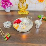 Pooja Thali set, pooja thali silver, pooja thali decoration, Pooja Thali for home, pooja thali set silver, pooja thali for wedding, pooja thali for mandir, pooja thali for Diwali, pooja thali for karva chauth, pooja thali gift set, pooja thali set gold plated pooja thali set for wedding silver thali set for pooja, return gifts for housewarming