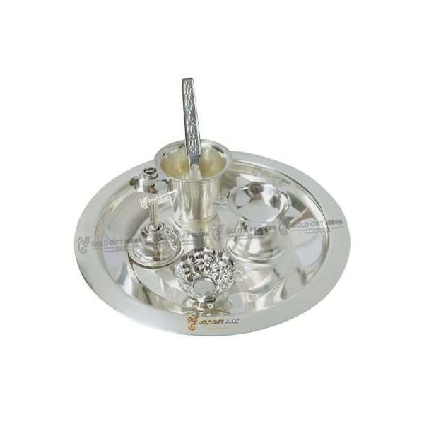 Pooja Thali set, pooja thali silver, pooja thali decoration, Pooja Thali for home, pooja thali set silver, return gifts for housewarming