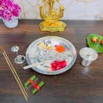 Pooja Thali set, pooja thali silver, pooja thali decoration, Pooja Thali for home, pooja thali set silver, return gifts for housewarming