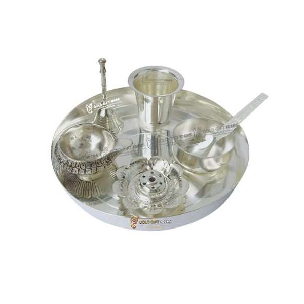 Pooja Thali set, pooja thali silver, pooja thali decoration, Pooja Thali for home, pooja thali set silver, pooja thali for wedding, pooja thali for mandir, pooja thali for Diwali, pooja thali for karva chauth, pooja thali gift set, pooja thali set gold plated pooja thali set for wedding silver thali set for pooja, return gifts for housewarming
