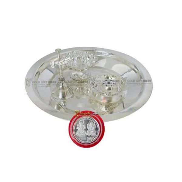 Pooja Thali set, pooja thali silver, pooja thali decoration, Pooja Thali for home, pooja thali set silver, return gifts for housewarming