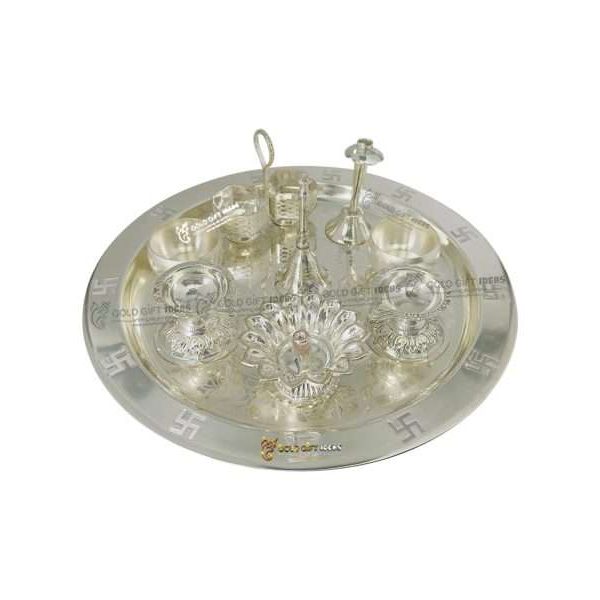 Pooja Thali set, pooja thali silver, pooja thali decoration, Pooja Thali for home, pooja thali set silver, pooja thali for wedding, pooja thali for mandir, pooja thali for Diwali, pooja thali for karva chauth, pooja thali gift set, pooja thali set gold plated pooja thali set for wedding silver thali set for pooja, return gifts for housewarming