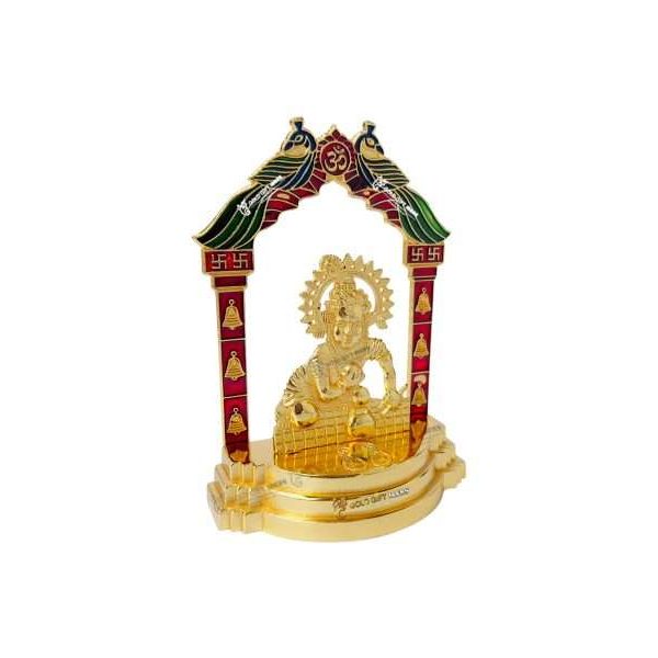 White metal Krishna idol, bal gopal idol for home, bal gopal brass idol, bal gopal Krishna idol, Krishna brass statue