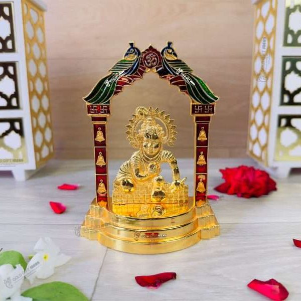 White metal Krishna idol, bal gopal idol for home, bal gopal brass idol, bal gopal Krishna idol, Krishna brass statue