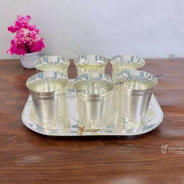 glass set for kitchen, glass set gift, glass set of 6, glass set for water, glass set for juice, glass set for bar, glass sets for drinking, glass set with tray, silver plated glass tray set, glass set for gift