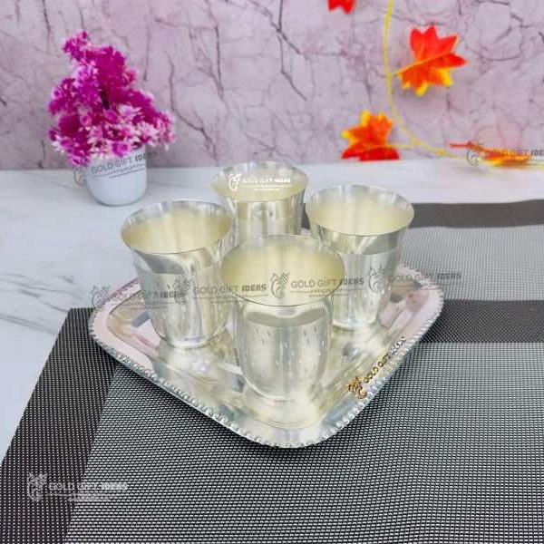 glass set for kitchen, glass set gift, glass set of 6, glass set for water, glass set for juice, glass set for bar, glass sets for drinking, glass set with tray, silver plated glass tray set, glass set for gift