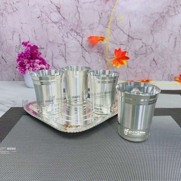 glass set for kitchen, glass set gift, glass set of 6, glass set for water, glass set for juice, glass set for bar, glass sets for drinking, glass set with tray, silver plated glass tray set, glass set for gift