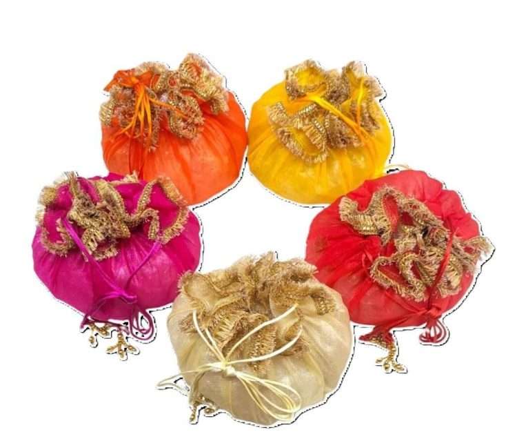 Organza Fancy Tissue Potli Pouches (6) Organza gift bags, organza gift bags for jewelry, organza gift bags favors, organza fabric gift bags, organza gift pouches, floral organza gift bags, small organza bags for gifts, 100pcs organza gift bags with drawstring for wedding, Gift bags glitter, gift bags for birthday, gift bags for kids, gift bags for marriage, gift bags for wedding, gift bags for baby shower