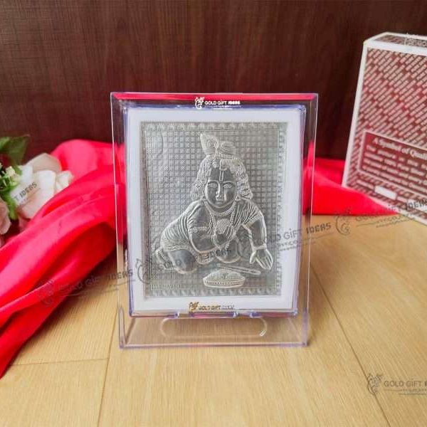 Silver Bal Gopal Frame silver bal krishna murti silver krishna frame silver bal gopal murti silver gift items for pooja silver gift items return gifts for baby shower silver bal gopal frame for gift Bal gopal photo frame, bal gopal wooden photo frame, bal gopal frame with mantra, bal gopal photo with quotes, bal gopal photo with mantra, bal gopal statue, return gifts