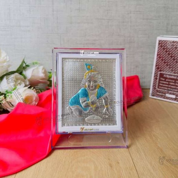 Silver Bal Gopal Frame silver bal krishna murti silver krishna frame silver bal gopal murti silver gift items for pooja silver gift items return gifts for baby shower silver bal gopal frame for gift Bal gopal photo frame, bal gopal wooden photo frame, bal gopal frame with mantra, bal gopal photo with quotes, bal gopal photo with mantra, bal gopal statue, return gifts
