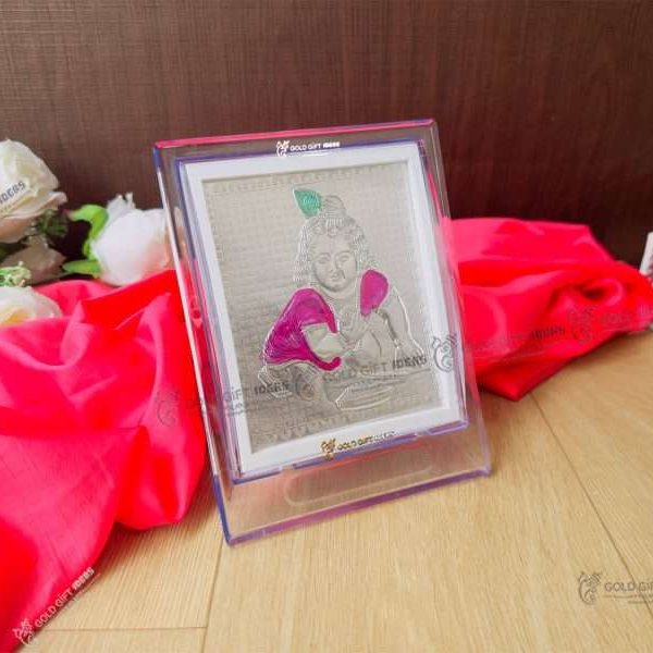 Silver Bal Gopal Frame silver bal krishna murti silver krishna frame silver bal gopal murti silver gift items for pooja silver gift items return gifts for baby shower silver bal gopal frame for gift Bal gopal photo frame, bal gopal wooden photo frame, bal gopal frame with mantra, bal gopal photo with quotes, bal gopal photo with mantra, bal gopal statue, return gifts