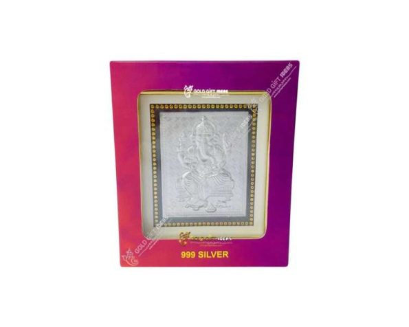 - GOLDGIFTIDEAS 999 Pure Silver Ganesha Photo Frame for Pooja Room ...