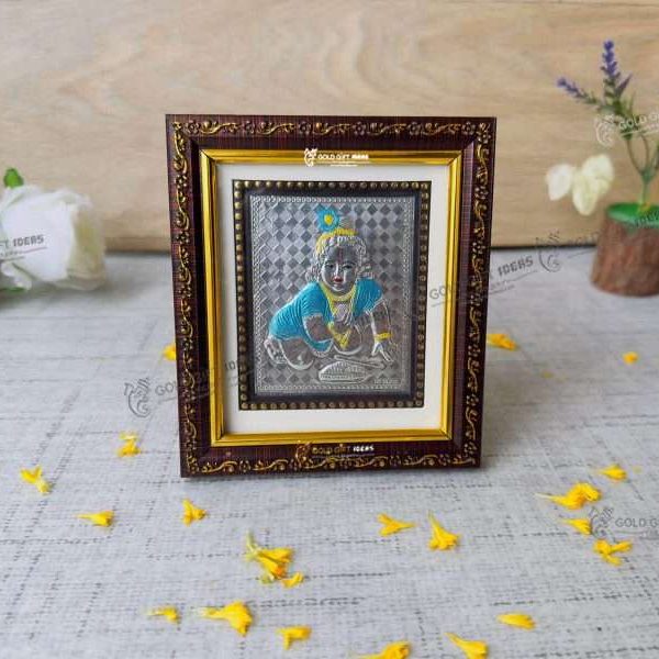 Silver Bal Gopal Frame silver bal krishna murti silver krishna frame silver bal gopal murti silver gift items for pooja silver gift items return gifts for baby shower silver bal gopal frame for gift Bal gopal photo frame, bal gopal wooden photo frame, bal gopal frame with mantra, bal gopal photo with quotes, bal gopal photo with mantra, bal gopal statue, return gifts