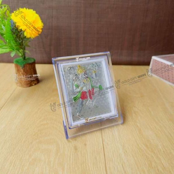 Silver hanuman Photo frame hanuman silver photo frame Hanumanji photo frame Hanuman Photo Frame for home momento gift Hanuman Idol Frame Gift salsa hanumanji photo frame wooden momento frame gift