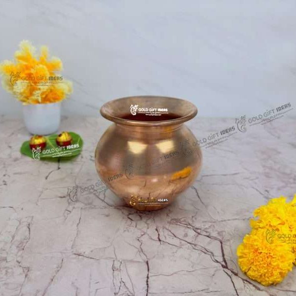 Copper Kalash for Home (10 CM), Kalash for Shivling, Copper Kalash for Pooja, Pooja Items for Mandir, Housewarming Gift, Return Gifts for Festival