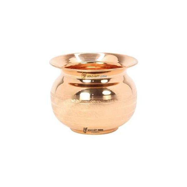 Copper Kalash for Home Temple (Pot Shape), Pooja Items for Gift, Copper Kalasam for Pooja, Copper Kalash for Water