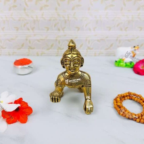 Laddu Bal Gopal, Bal Gopal Murti, Bal Gopal Brass Idol, Laddu Gopal Brass Murti, Brass Laddu Gopal, Brass Krishna Statue, Brass Krishna Murti, Bal Gopal Statue for Home, Bal Gopal Statue for Office, Bal Gopal Statue for Janmashtami, Bal Gopal Idol for Home Decor, Janmashtami Gift Ideas, Return Gifts for Janmashtami, Return Gift for Birthday, Return Gifts for Baby Shower, Return Gifts for Anniversary