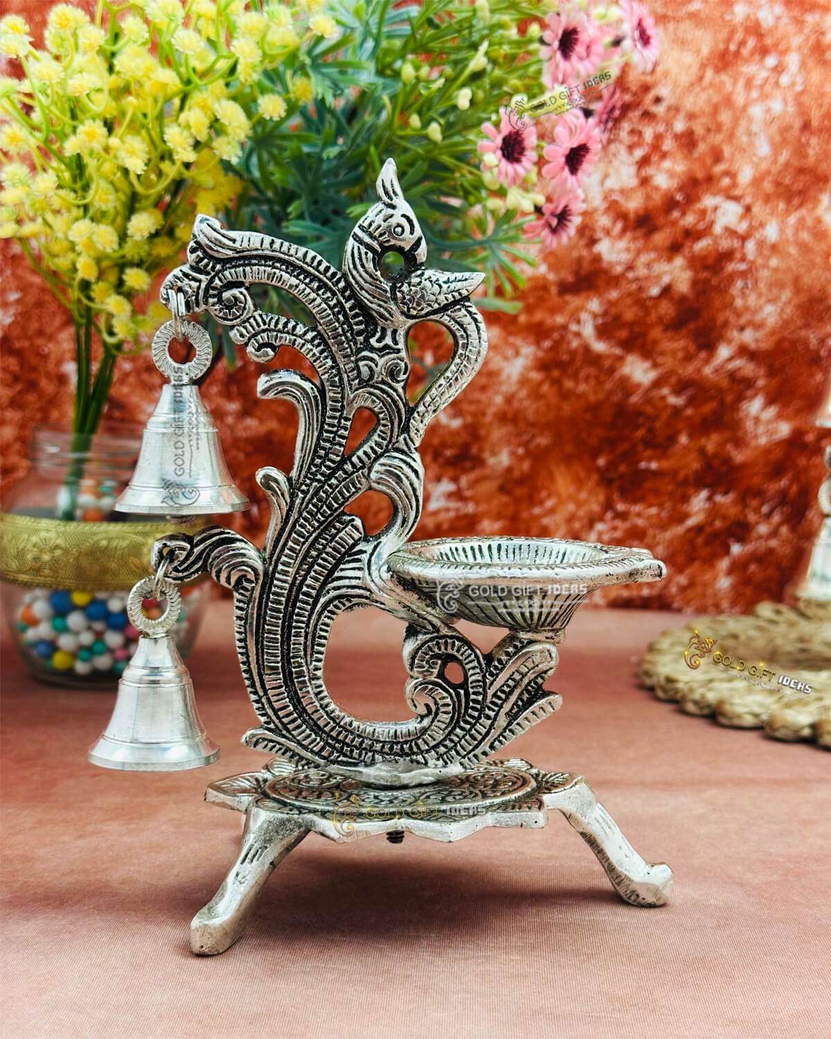 Silver Plated Peacock Stand Diya (1) peacock diya decoration, peacock diya design, peacock hanging diya, peacock design diya, peacock design diya decoration, peacock wala diya, peacock shape diya, peacock samai diya, hanging peacock diya, peacock diya for diwali, peacock diya decoration for diwali, diya peacock decoration, diya peacock lamp, return gifts for pooja, diwali gift, diwali return gift, birthday gift, birthday return gift, return gifts, wedding gift, wedding return gift, baby shower gift, baby shower return gift, occasional gift, housewarming gifts, housewarming return gifts,