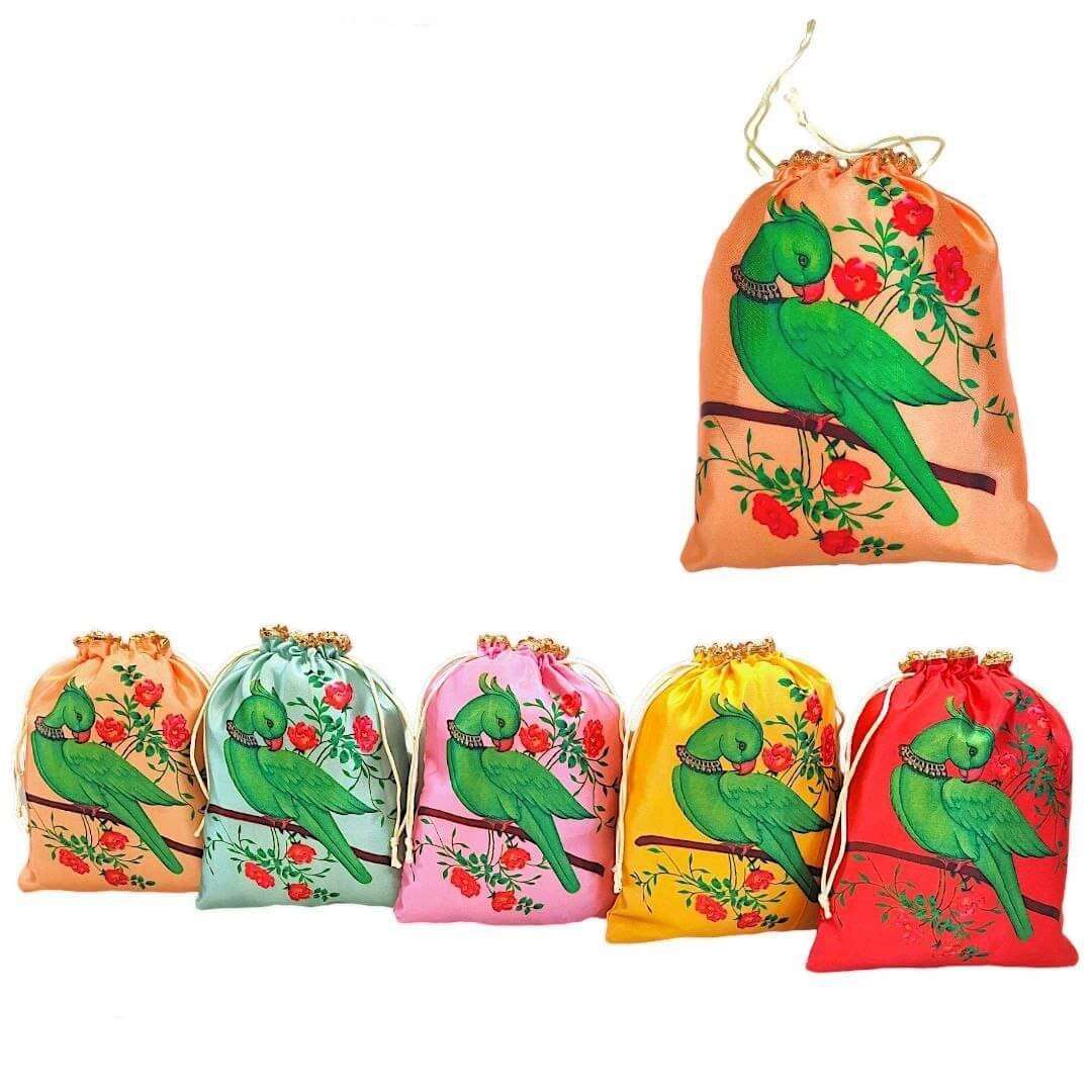 Parrot Digital Print Potli Pouches (1) potli for gifting, potli bags for women, potli bags for ladies, potli bags for bride, potli bags for return gifts, potli bags for gift, potli bags for gifting, potli bags for wedding, potli bags for wedding gift, potli bags for wedding guests, potli bags for wedding retun gifts, girls potli bags for wedding, potli bags for chocolates, potli bags for dry fruits, potli bags for packing, potli bags for packaging, potli bags for gift packing, wedding party favor gift bags, party favor bags, shagun potli pouch, shagun potli pouches, traditional potli bags, traditional bags for ladies, traditional pouches for ladies, potli pouches, potli pouch bags, pouches for dry fruit packing, pouches for packing, pouches for packaging, packaging pouch for candy, jewellery pouch for ladies, bridal potli purse, bridal potli bags, sangeet potli bags, potli bags for sangeet, ladies sangeet gift items, mehndi return gifts, mehndi gift bags, haldi potli bags, potli bags for haldi ceremony, haldi ceremony return gifts, wedding party favors, mehndi party favors, return gifts for women, return gifts for haldi ceremony, diwali gift, diwali return gift, birthday gift, birthday return gift, return gifts, wedding gift, wedding return gift, baby shower gift, baby shower return gift, occasional gift, housewarming gifts, housewarming return gifts,