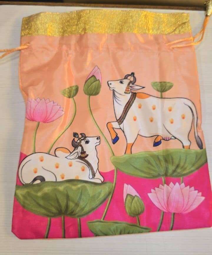 Pichwai Cow Digital Print Potli Bags (3) potli for gifting, potli bags for women, potli bags for ladies, potli bags for bride, potli bags for return gifts, potli bags for gift, potli bags for gifting, potli bags for wedding, potli bags for wedding gift, potli bags for wedding guests, potli bags for wedding retun gifts, girls potli bags for wedding, potli bags for chocolates, potli bags for dry fruits, potli bags for packing, potli bags for packaging, potli bags for gift packing, wedding party favor gift bags, party favor bags, shagun potli pouch, shagun potli pouches, traditional potli bags, traditional bags for ladies, traditional pouches for ladies, potli pouches, potli pouch bags, pouches for dry fruit packing, pouches for packing, pouches for packaging, packaging pouch for candy, jewellery pouch for ladies, bridal potli purse, bridal potli bags, sangeet potli bags, potli bags for sangeet, ladies sangeet gift items, mehndi return gifts, mehndi gift bags, haldi potli bags, potli bags for haldi ceremony, haldi ceremony return gifts, wedding party favors, mehndi party favors, return gifts for women, return gifts for haldi ceremony, diwali gift, diwali return gift, birthday gift, birthday return gift, return gifts, wedding gift, wedding return gift, baby shower gift, baby shower return gift, occasional gift, housewarming gifts, housewarming return gifts,